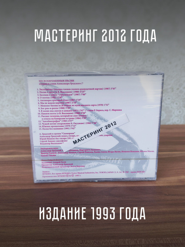 АЛЕКСАНДР ГРАДСКИЙ: Несвоевременныя песни (CD), мастеринг 2012 г.